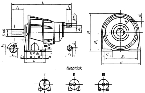 NBZD型行星齒輪減速機外形及安裝尺寸