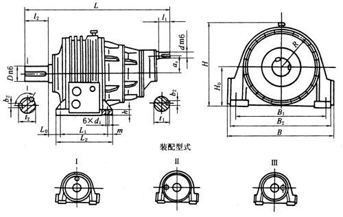 NCZD型行星齒輪減速機外形及安裝尺寸