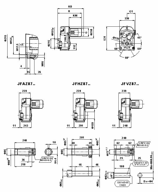 JF系列減速電機(jī)(GB10095-88)