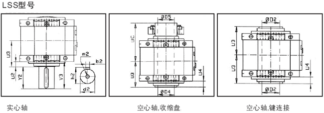 MC系列硬齒面中型齒輪減速機(jī)安裝尺寸(2級斜齒輪減速器垂直安裝)